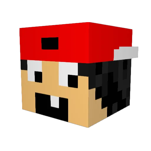 Mitozzumsu Minecraft avatar head, 3D render