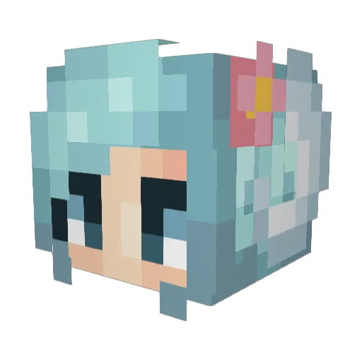 Mitrale Minecraft avatar head, 3D render