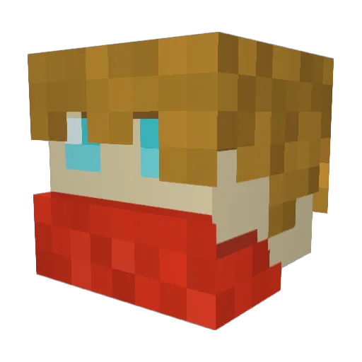 Mitronk Minecraft avatar head, 3D render