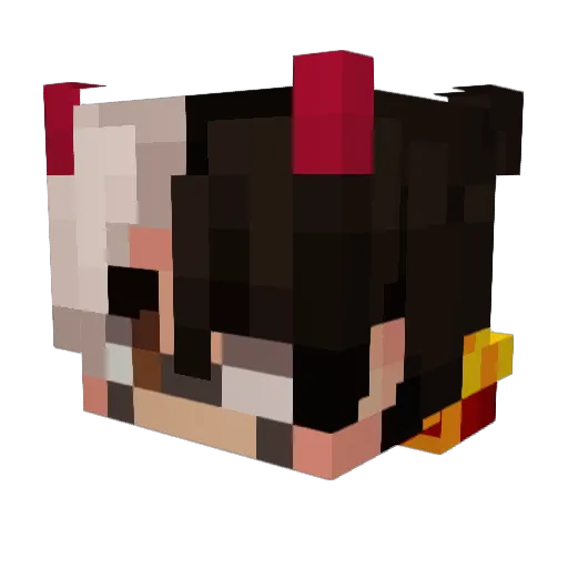 Mitsaori Minecraft avatar head, 3D render
