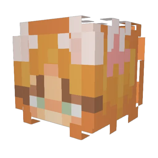 Mitskisssa Minecraft avatar head, 3D render