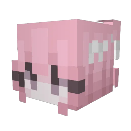 Mitsu Minecraft avatar head, 3D render