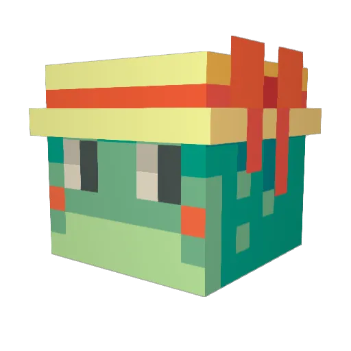 Mitsue Minecraft avatar head, 3D render