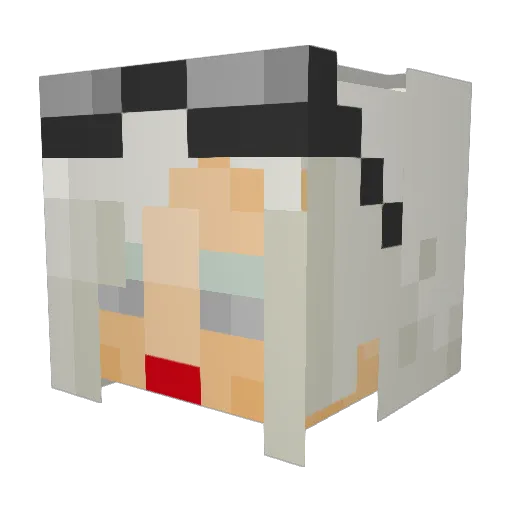 Mitsuko_ Minecraft avatar head, 3D render