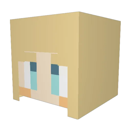 Mittennf Minecraft avatar head, 3D render