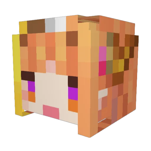 Mittun_ Minecraft avatar head, 3D render