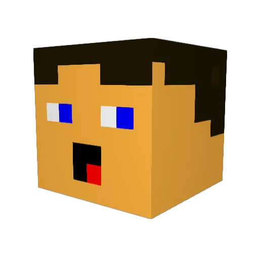 MitzTiger Minecraft avatar head, 3D render