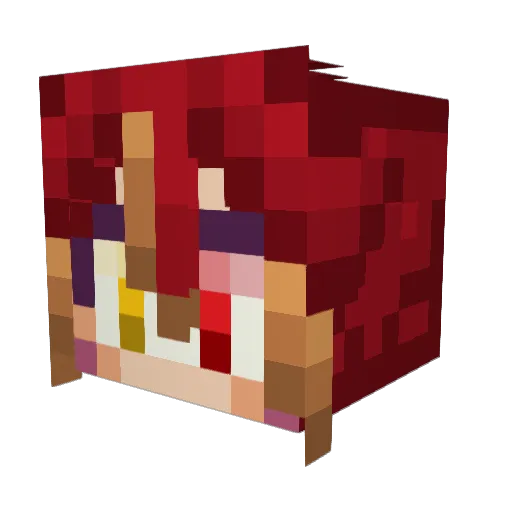 MitziFenix Minecraft avatar head, 3D render