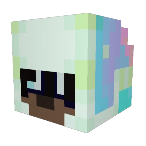 Mitziko Minecraft avatar head, 3D render