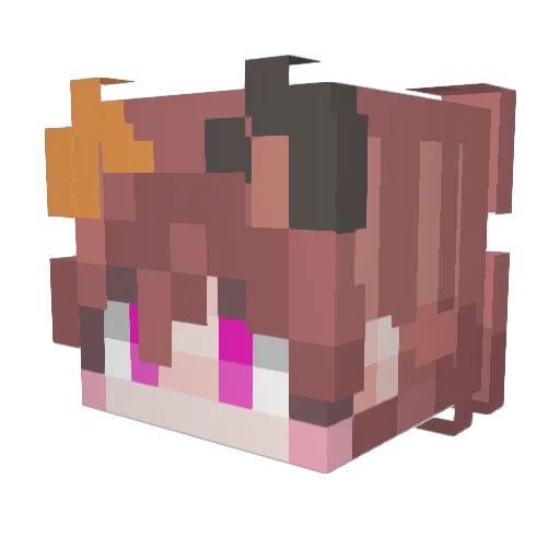Mitzinu Minecraft avatar head, 3D render