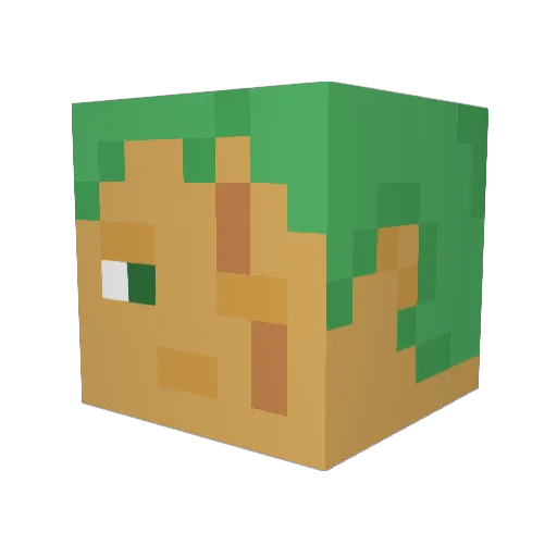 MitzzaNu Minecraft avatar head, 3D render
