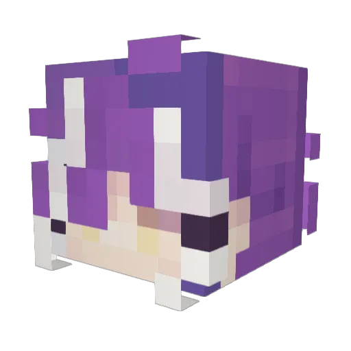 MiuDeath Minecraft avatar head, 3D render