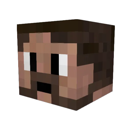Miuccia Minecraft avatar head, 3D render
