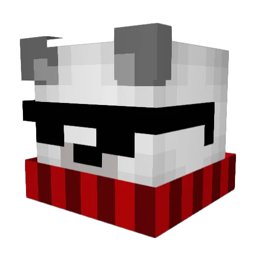 Miuike Minecraft avatar head, 3D render
