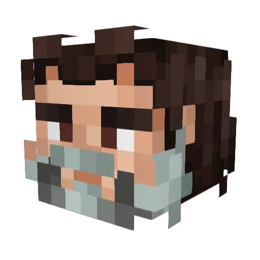 Miulanda Minecraft avatar head, 3D render