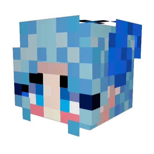 Miully Minecraft avatar head, 3D render