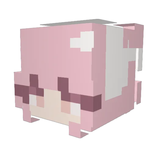 Miumiee Minecraft avatar head, 3D render