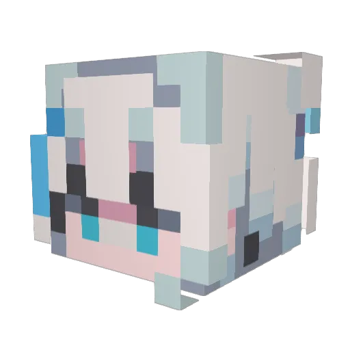 Miurey Minecraft avatar head, 3D render