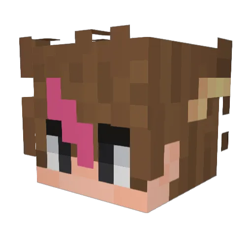 Miwendo Minecraft avatar head, 3D render