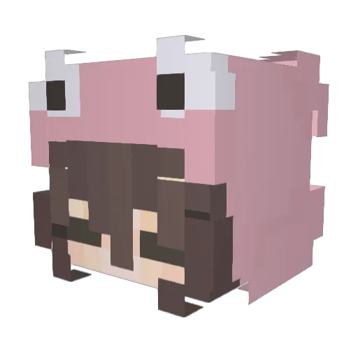 Miwoooo Minecraft avatar head, 3D render
