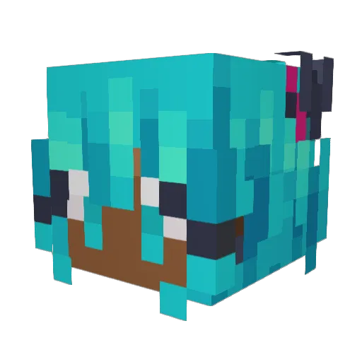 Miwzu Minecraft avatar head, 3D render