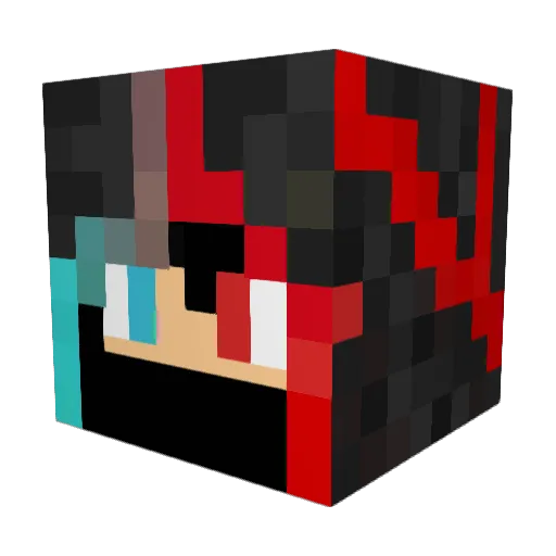 MixMenis Minecraft avatar head, 3D render