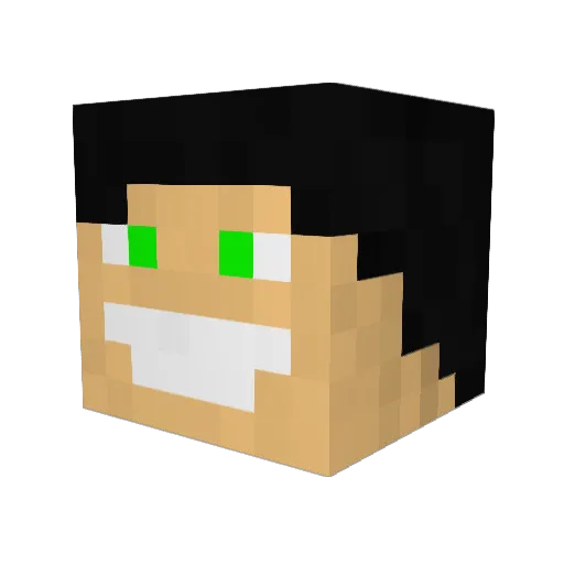 Mixer199 Minecraft avatar head, 3D render