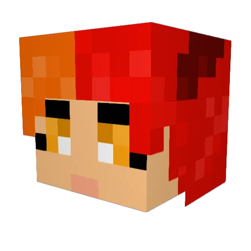 MixiLee Minecraft avatar head, 3D render