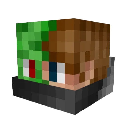 Mixios Minecraft avatar head, 3D render