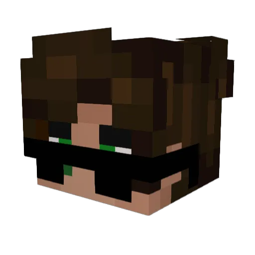 Mixkix123 Minecraft avatar head, 3D render