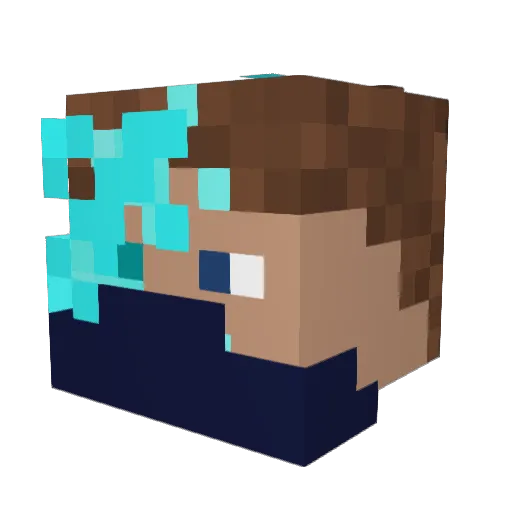 Mixnmagic Minecraft avatar head, 3D render
