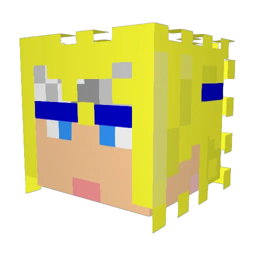 Mixpimp Minecraft avatar head, 3D render