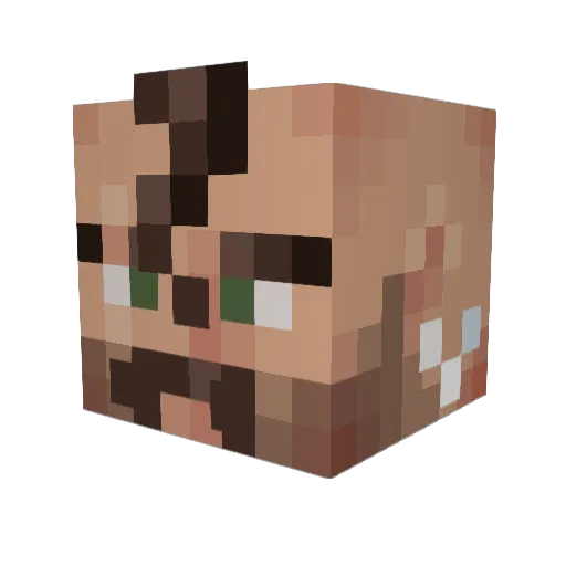 Mixse Minecraft avatar head, 3D render