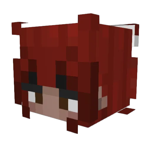 Mixudere Minecraft avatar head, 3D render