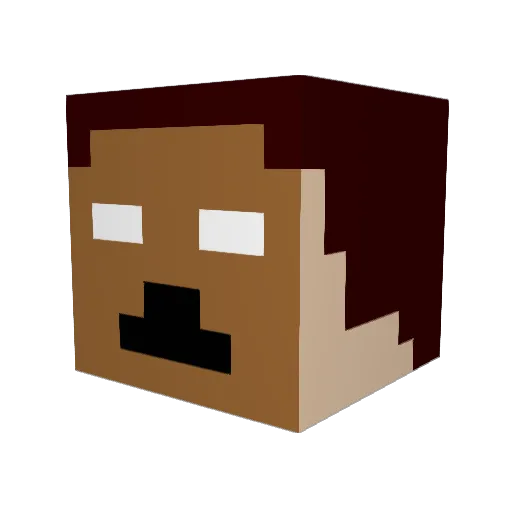 Miyakp Minecraft avatar head, 3D render