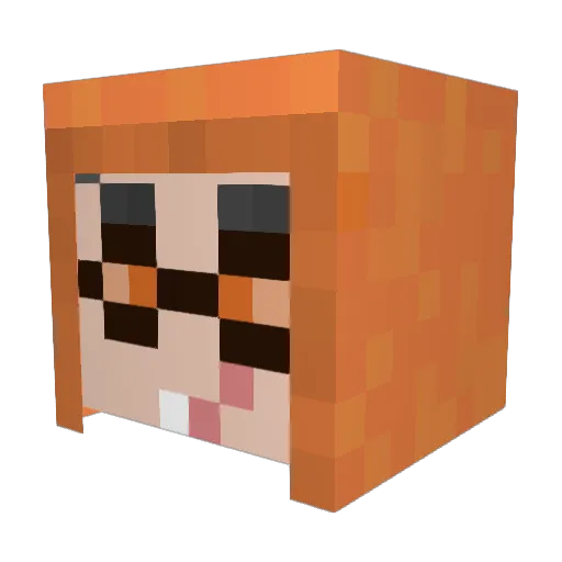 MiyamuraLOG Minecraft avatar head, 3D render