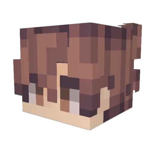 Miyanoki Minecraft avatar head, 3D render