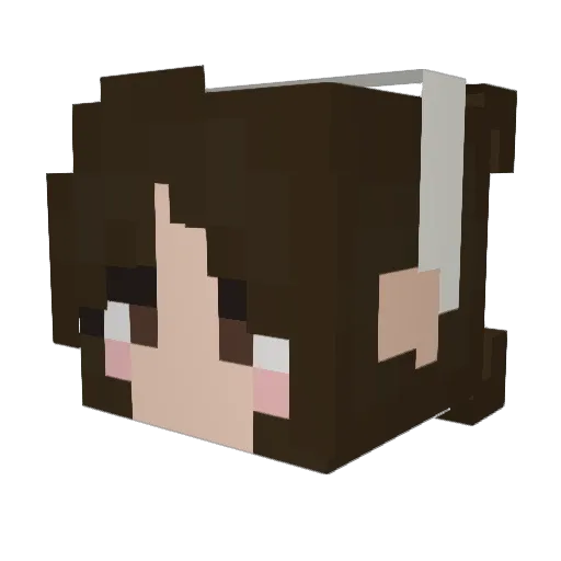 MiyawakiSakura Minecraft avatar head, 3D render