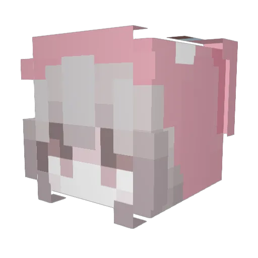 Miychen Minecraft avatar head, 3D render