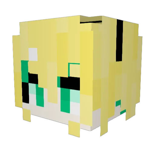 MiyoA Minecraft avatar head, 3D render