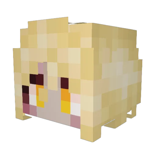 Miyok Minecraft avatar head, 3D render
