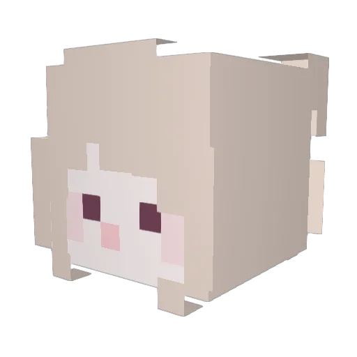Miyokoniii Minecraft avatar head, 3D render