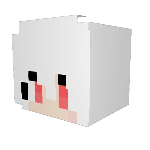 Miyu2 Minecraft avatar head, 3D render