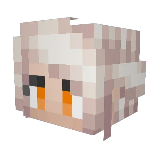 MiyuKuro Minecraft avatar head, 3D render