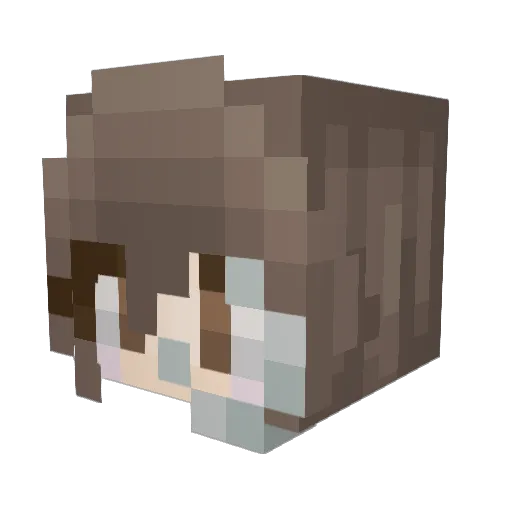 Miyubi Minecraft avatar head, 3D render