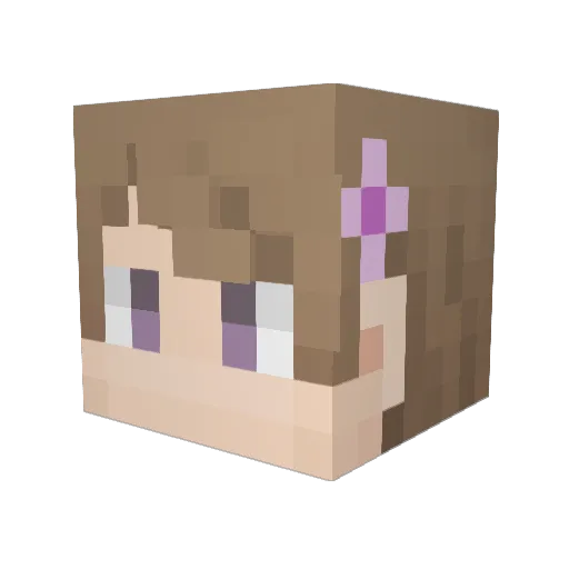 MiyukiSA Minecraft avatar head, 3D render