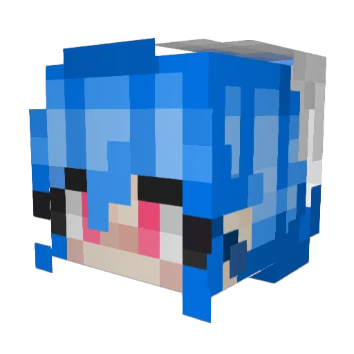 Miyuta_ Minecraft avatar head, 3D render