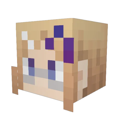 Miyutube Minecraft avatar head, 3D render