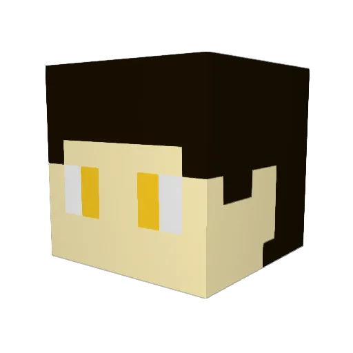 Mizae Minecraft avatar head, 3D render