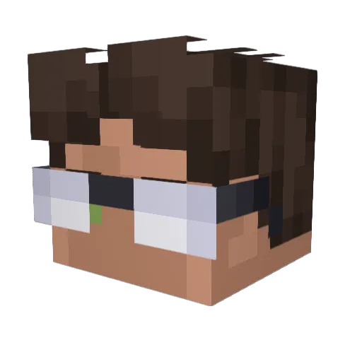 Mizakami Minecraft avatar head, 3D render